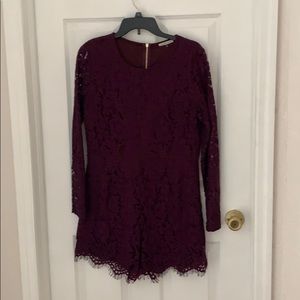Plum long sleeve romper